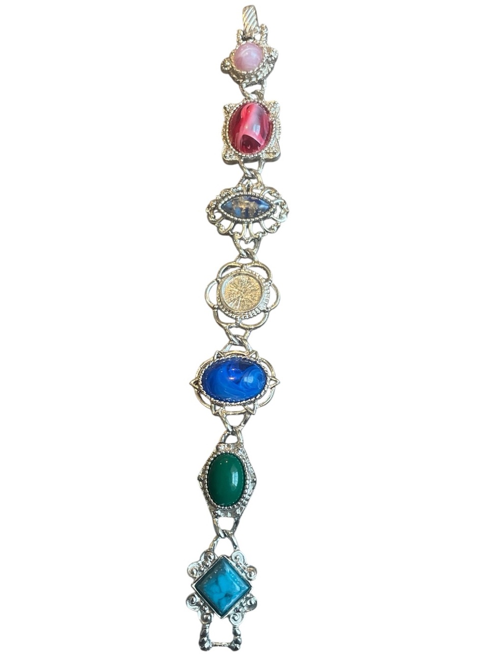 Sarah Coventry Moonstone Cabochon Frolic Bracelet MISSING MIDDLE STONE